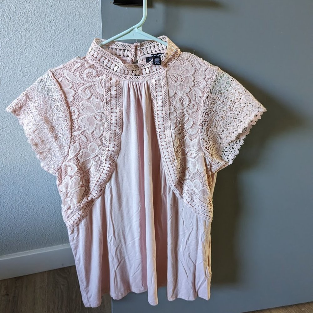 Large Pink Lace Blouse